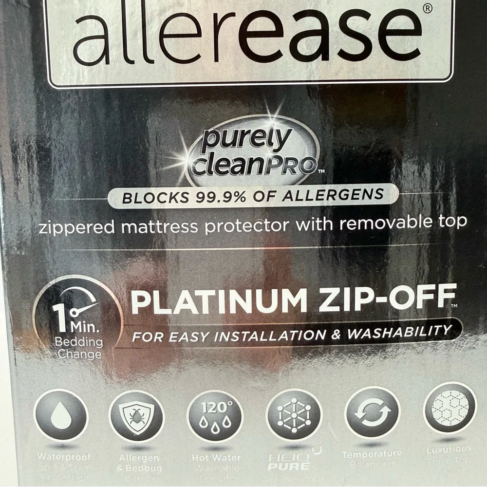 New AllerEase Platinum Zip-Off Top Twin Waterproof Mattress Protector Cover NIB